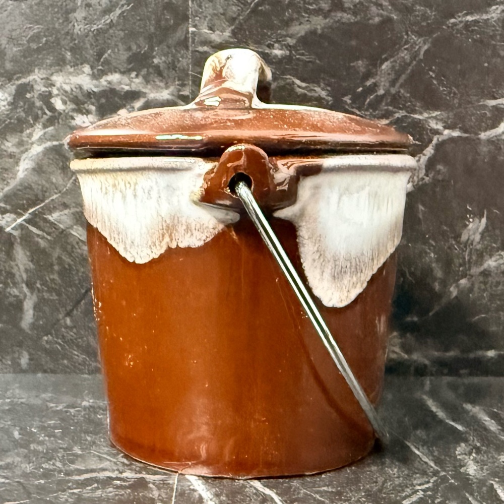 Brown Pottery Pitcher and Bucket w/Lid - Picture 11 of 14